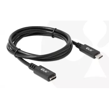 Kabel przedłużający USB Gen1 Typ-C CLUB3D CAC-1531, 1 m, wtyk USB-C na 2× gniazdo USB-C, 5 Gb/s, PD 60 W, 4K@60 Hz