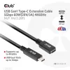Kabel przedłużający USB Gen1 Typ-C CLUB3D CAC-1531, 1 m, wtyk USB-C na 2× gniazdo USB-C, 5 Gb/s, PD 60 W, 4K@60 Hz