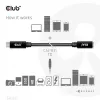 Kabel przedłużający USB Gen1 Typ-C CLUB3D CAC-1531, 1 m, wtyk USB-C na 2× gniazdo USB-C, 5 Gb/s, PD 60 W, 4K@60 Hz