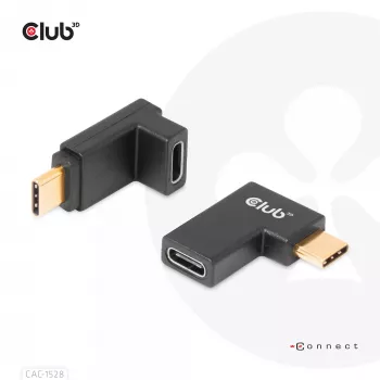 Zestaw 2 adapterów kątowych USB Type-C Gen2 CLUB3D CAC-1528 — USB-C na USB-C, obsługa 4K@120Hz