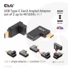 Zestaw 2 adapterów kątowych USB Type-C Gen2 CLUB3D CAC-1528 — USB-C na USB-C, obsługa 4K@120Hz