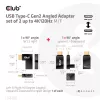 Zestaw 2 adapterów kątowych USB Type-C Gen2 CLUB3D CAC-1528 — USB-C na USB-C, obsługa 4K@120Hz