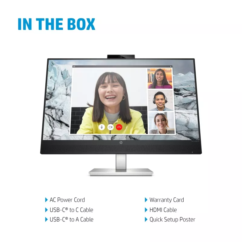 Monitor konferencyjny HP E-Series E27m G4 QHD USB-C, 68,6 cm (27 cali), 2560 x 1440 pikseli, Quad HD, LCD, 5 ms, czarny
