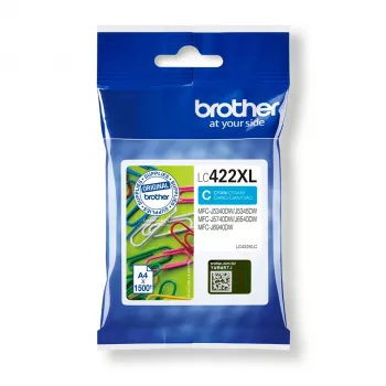 Wkład atramentowy Brother LC422XLC 1 szt. Oryginalny cyjan
