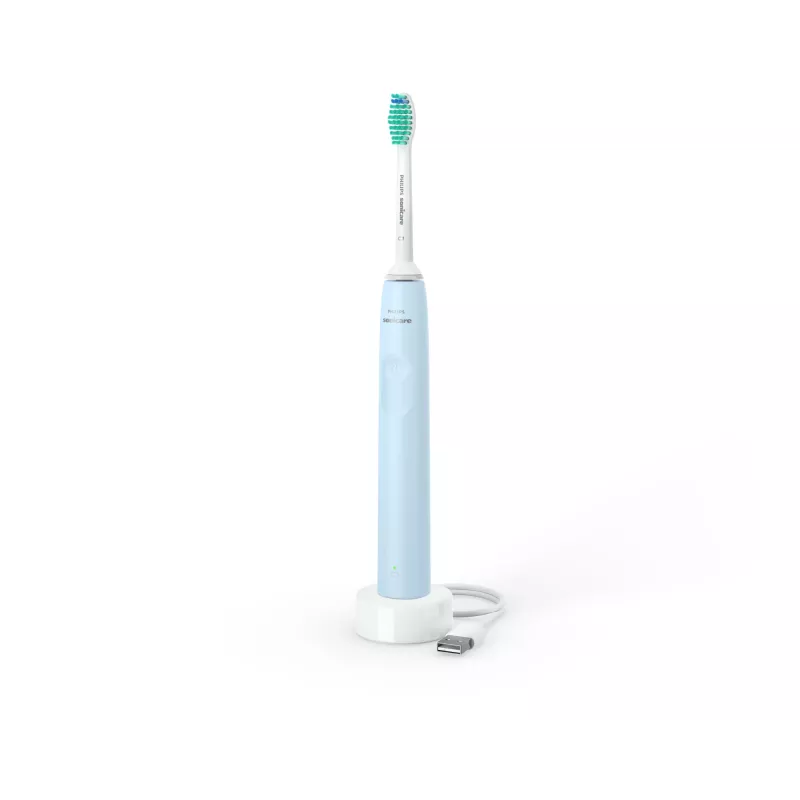 Soniczna szczoteczka elektryczna Philips HX3651/12 — tryb miękki, wbudowana bateria Li‑Ion, 1 końcówka, biało-niebieska