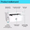 Wielofunkcyjna drukarka laserowa HP LaserJet MFP M140w — Mono, 20 str./min, 600×600 DPI, A4, Wi‑Fi, Ethernet, Biała