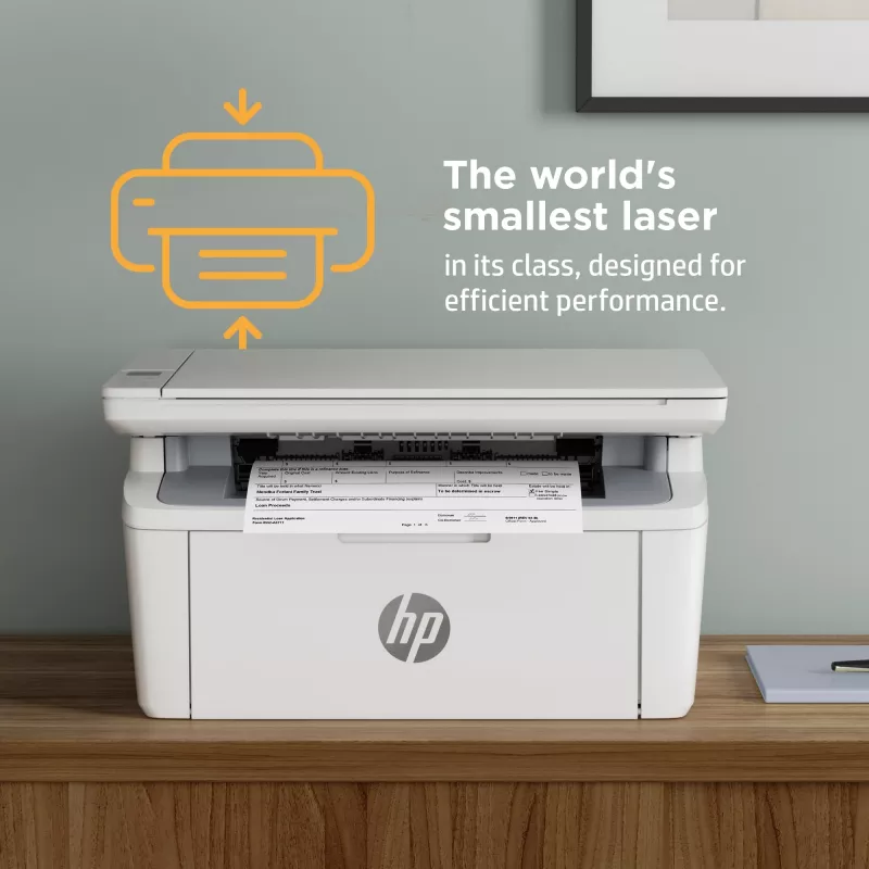 Wielofunkcyjna drukarka laserowa HP LaserJet MFP M140w — Mono, 20 str./min, 600×600 DPI, A4, Wi‑Fi, Ethernet, Biała