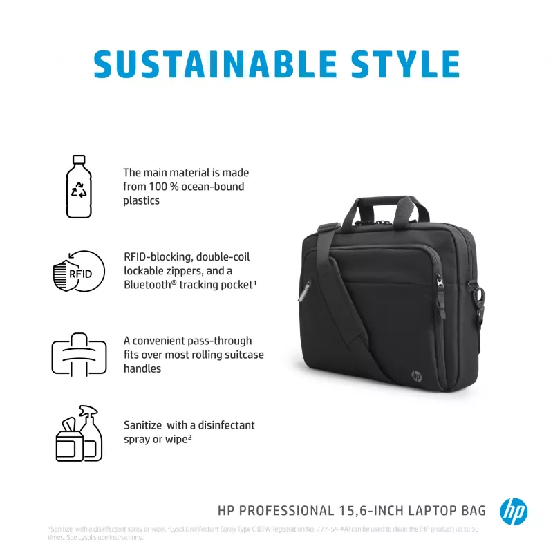 Torba na laptopa HP Professional 15.6 cala aktówka monochromatyczna