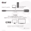 DisplayPort to VGA kabel M/M CLUB3D CAC-1012 2m