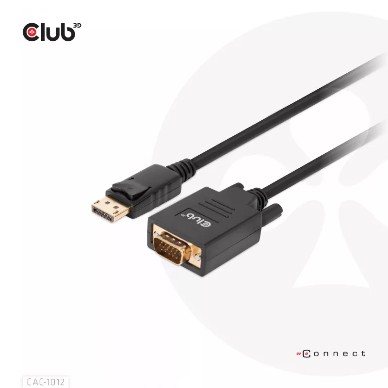 DisplayPort to VGA kabel M/M CLUB3D CAC-1012 2m