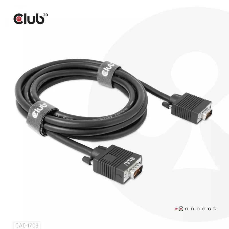 Kabel VGA dwukierunkowy M/M 3 m 28AWG CLUB3D CAC-1703