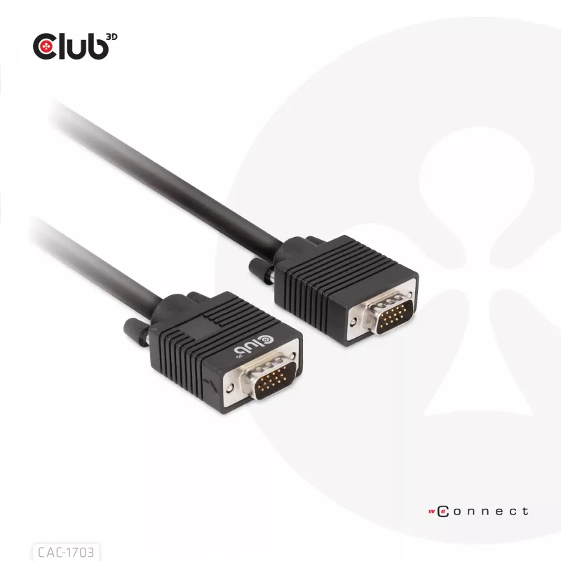 Kabel VGA dwukierunkowy M/M 3 m 28AWG CLUB3D CAC-1703