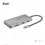 HUB CLUB3D USB Gen1 Type-C 9-in-1 z HDMI, VGA, 2x USB Gen1 Type-A, RJ45, slotami kart SD/Micro SD oraz żeńskim portem USB Gen1 Type-C