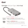 HUB CLUB3D USB Gen1 Type-C 9-in-1 z HDMI, VGA, 2x USB Gen1 Type-A, RJ45, slotami kart SD/Micro SD oraz żeńskim portem USB Gen1 Type-C