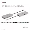 HUB CLUB3D USB Gen1 Type-C 9-in-1 z HDMI, VGA, 2x USB Gen1 Type-A, RJ45, slotami kart SD/Micro SD oraz żeńskim portem USB Gen1 Type-C
