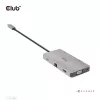 HUB CLUB3D USB Gen1 Type-C 9-in-1 z HDMI, VGA, 2x USB Gen1 Type-A, RJ45, slotami kart SD/Micro SD oraz żeńskim portem USB Gen1 Type-C