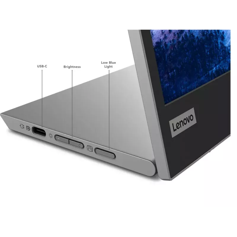 Monitor Lenovo L15 15.6 cala LED IPS Full HD 1920×1080, 60 Hz, 14 ms, 250 cd/m², USB-C PD 65 W, VESA, regulacja wysokości