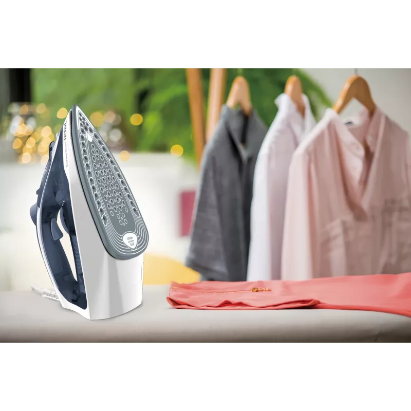 Żelazko Tefal Express Steam FV2837 suche i parowe, stopa Cerilium, 2400 W, niebieski, szary, biały
