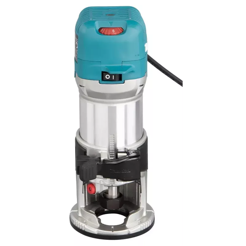 Frezarka Makita RT0702CX2J — 710 W, 10 000–34 000 obr./min, tuleja 8 mm, głębokość 0–40 mm, 1,8 kg