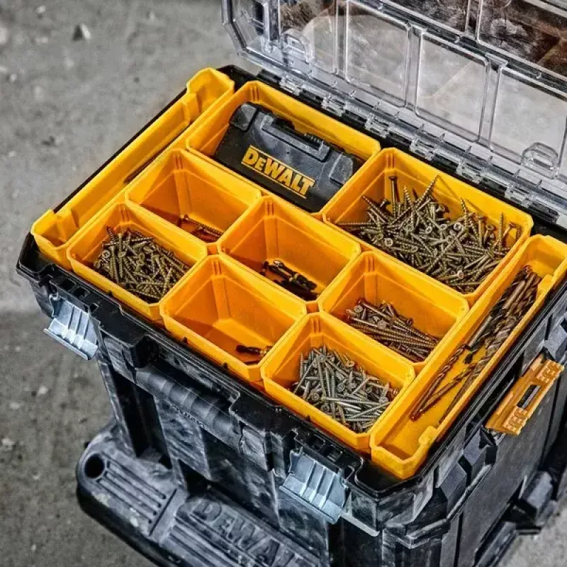 Organizer na narzędzia DeWalt DWST82968-1, poliwęglan, 7,8 l, zamykany, wodoodporny, czarny