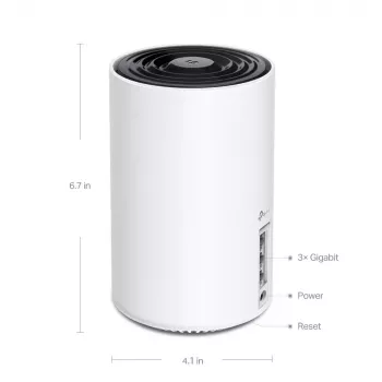 Router TP‑LINK AXE5400 Mesh Wi‑Fi 6E system — Tri‑Band 2.4/5/6 GHz, zasięg do 670 m², 3× LAN, 4 anteny wewnętrzne