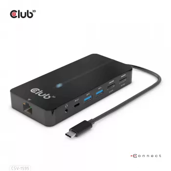 CLUB3D Hub 7-w-1 Type-C z 2x HDMI, 2x USB Gen1 Type-A, 1x RJ45, 1x Audio 3.5mm, 1x USB Gen1 Type-C 100W żeńskie