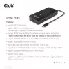 CLUB3D Hub 7-w-1 Type-C z 2x HDMI, 2x USB Gen1 Type-A, 1x RJ45, 1x Audio 3.5mm, 1x USB Gen1 Type-C 100W żeńskie
