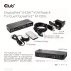 Przełącznik KVM CLUB3D DisplayPort/HDMI dla podwójnego DisplayPort 4K 60Hz