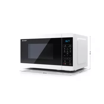 Kuchenka mikrofalowa Sharp YC-MS02E-W Czarna, Biała Mikrofala Solo Blatowa 20 L 800 W