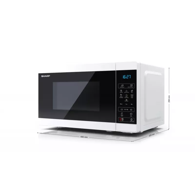 Kuchenka mikrofalowa Sharp YC-MS02E-W Czarna, Biała Mikrofala Solo Blatowa 20 L 800 W