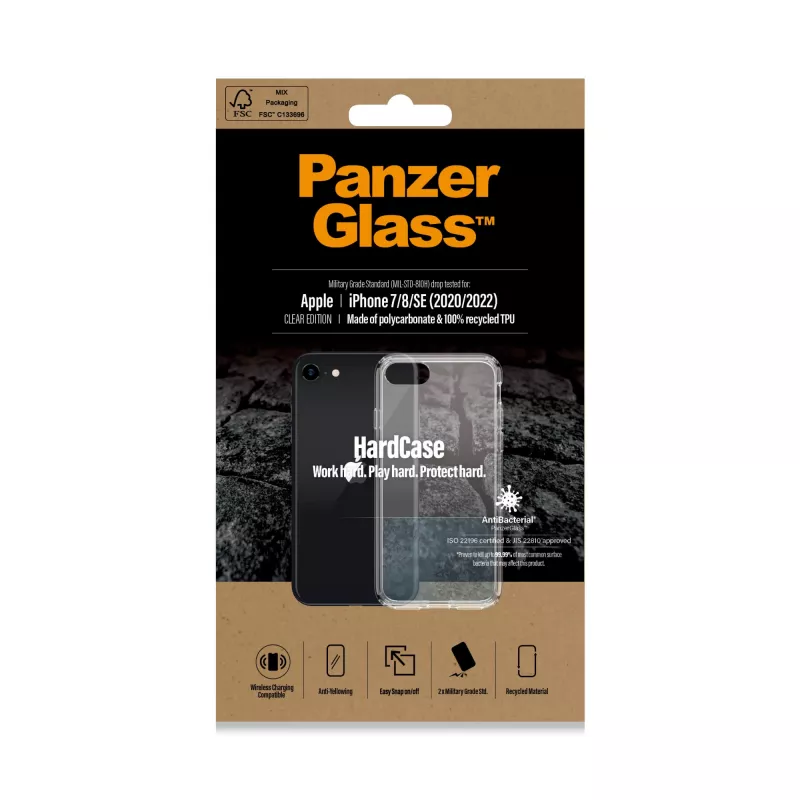 PanzerGlass® HardCase iPhone SE (2020/2022) | 7 | 8, etui, Apple, Apple - iPhone SE 2022, Apple - iPhone SE 2020, przezroczysty
