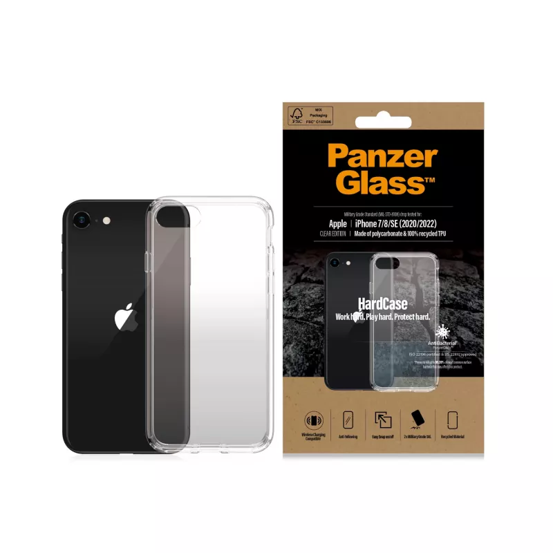 PanzerGlass® HardCase iPhone SE (2020/2022) | 7 | 8, etui, Apple, Apple - iPhone SE 2022, Apple - iPhone SE 2020, przezroczysty