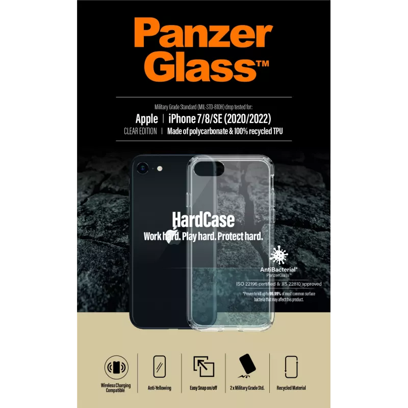PanzerGlass® HardCase iPhone SE (2020/2022) | 7 | 8, etui, Apple, Apple - iPhone SE 2022, Apple - iPhone SE 2020, przezroczysty