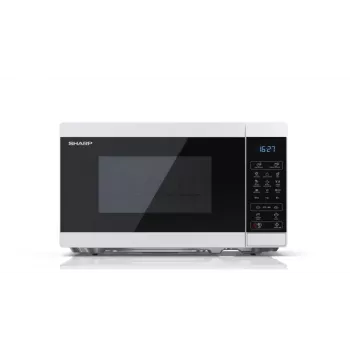 Kuchenka mikrofalowa Sharp YC-MG02E-W niebieska, biała, wolnostojąca, 20 L, 800 W