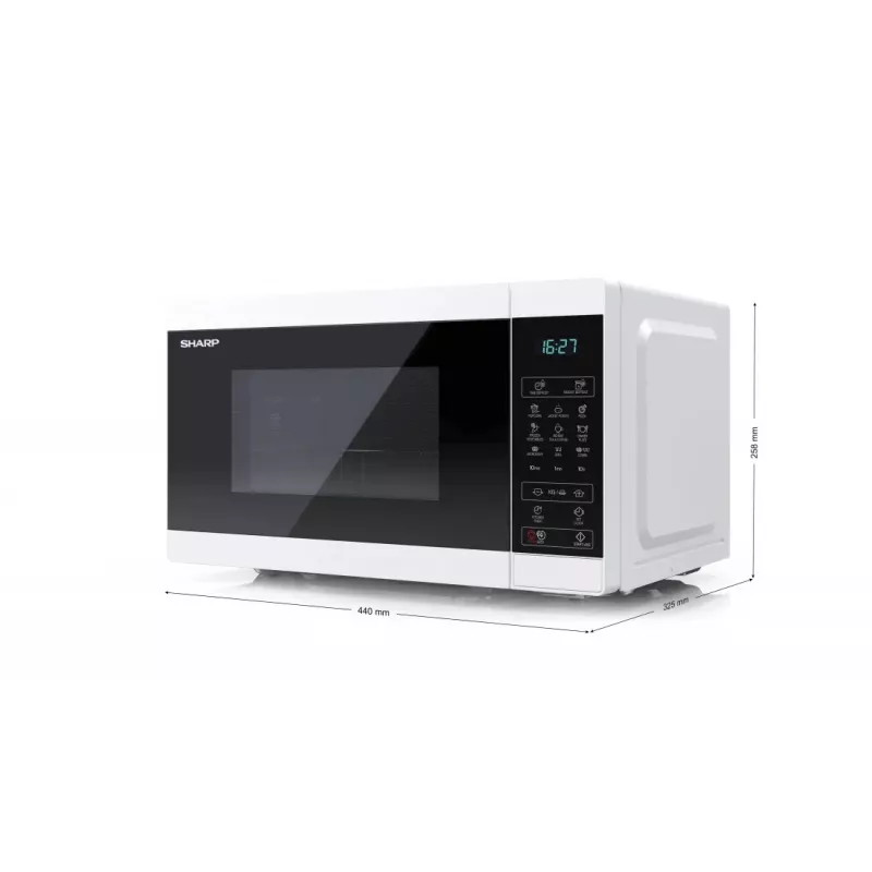 Kuchenka mikrofalowa Sharp YC-MG02E-W niebieska, biała, wolnostojąca, 20 L, 800 W