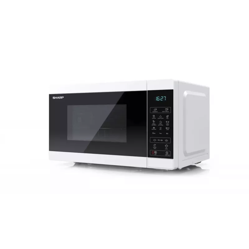 Kuchenka mikrofalowa Sharp YC-MG02E-W niebieska, biała, wolnostojąca, 20 L, 800 W