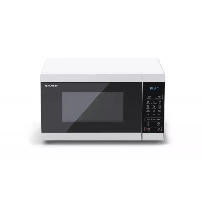 Kuchenka mikrofalowa Sharp YC-MG02E-W niebieska, biała, wolnostojąca, 20 L, 800 W