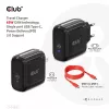 CLUB3D Travel Charger 65W technologia GAN, jeden port USB Type-C, obsługa Power Delivery (PD) 3.0