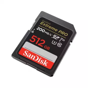 Karta pamięci SDXC SANDISK Extreme PRO 512 GB — Class 10, U3, V30, odczyt 200 MB/s, zapis 140 MB/s, wodoodporna