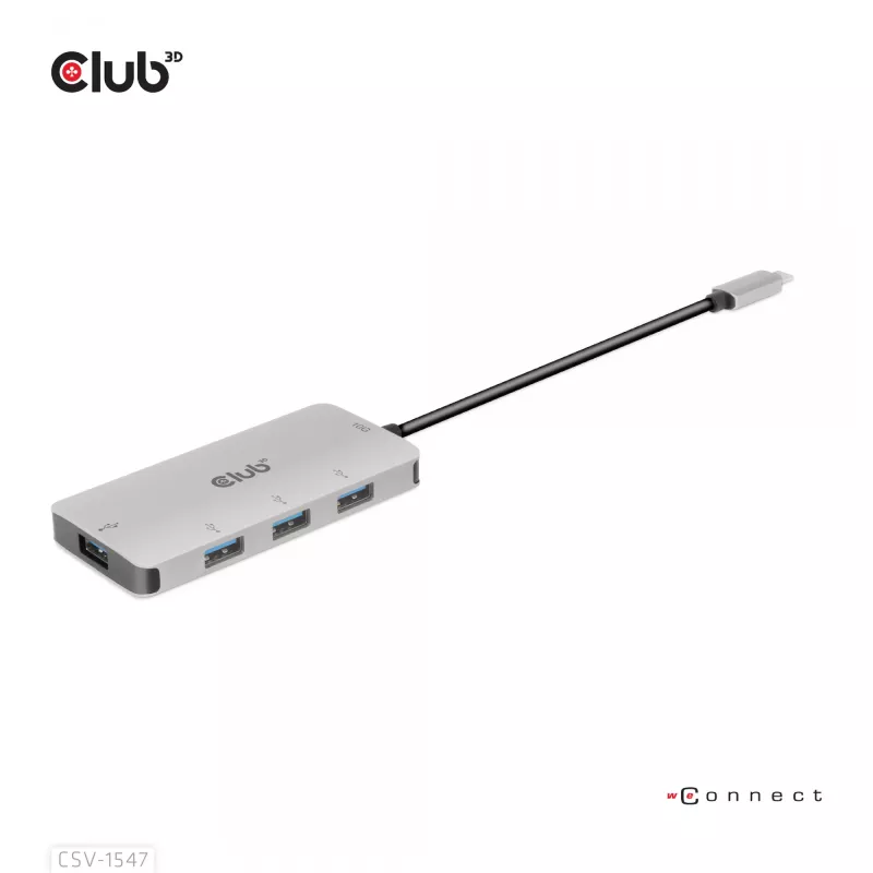 CLUB3D 4-portowy hub USB-A do USB-C – szybki transfer 10 Gbps