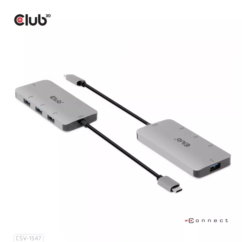 CLUB3D 4-portowy hub USB-A do USB-C – szybki transfer 10 Gbps