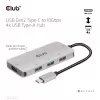 CLUB3D 4-portowy hub USB-A do USB-C – szybki transfer 10 Gbps