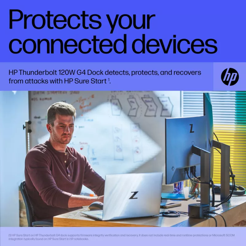 Stacja dokująca HP Thunderbolt Dock 120W G4, przewodowa, Thunderbolt 4, czarna, Kensington, Chiny, Tajlandia, Tajwan, biznesowa