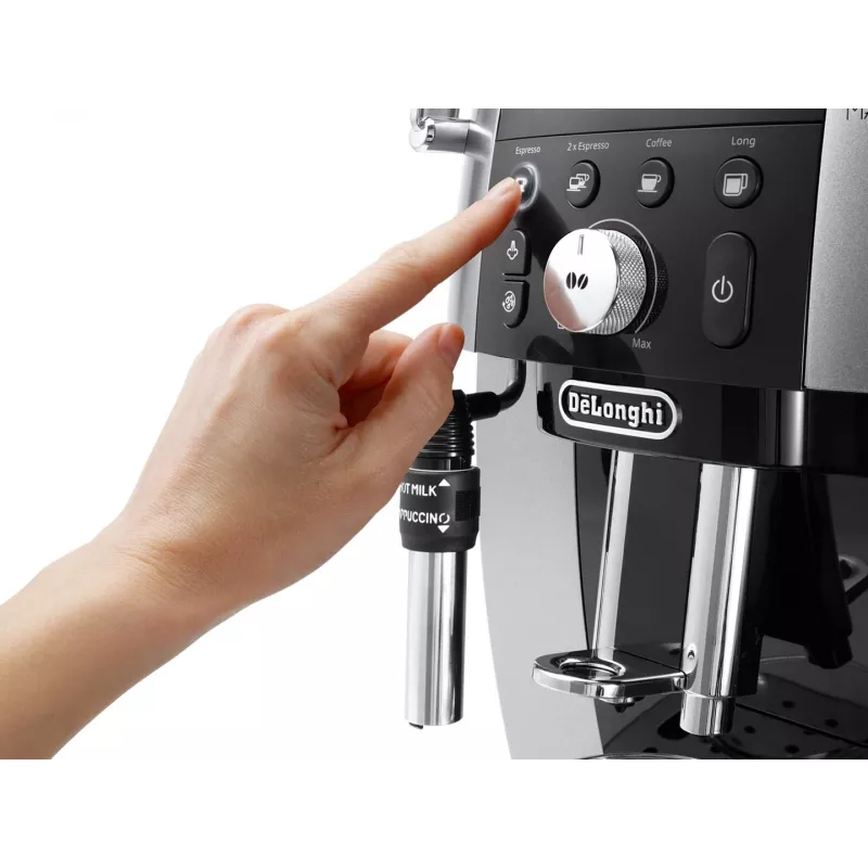 Ekspres do kawy De’Longhi Magnifica S Smart ECAM 250.23.SB — zbiornik na wodę 1,8 l, pojemnik na ziarna 250 g, 15 bar, wbudowany młynek