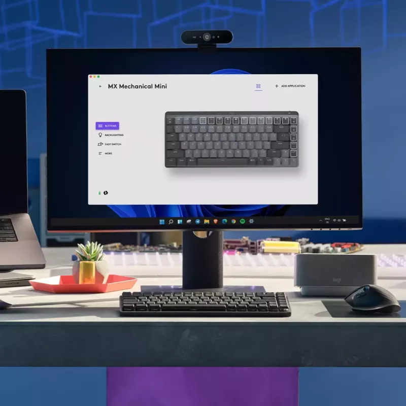 LOGITECH MX Mechanical Mini Minimalistyczna Bezprzewodowa Podświetlana Klawiatura - Grafitowa Cicha Dotykowa Qwerty US/Międzynarodowa