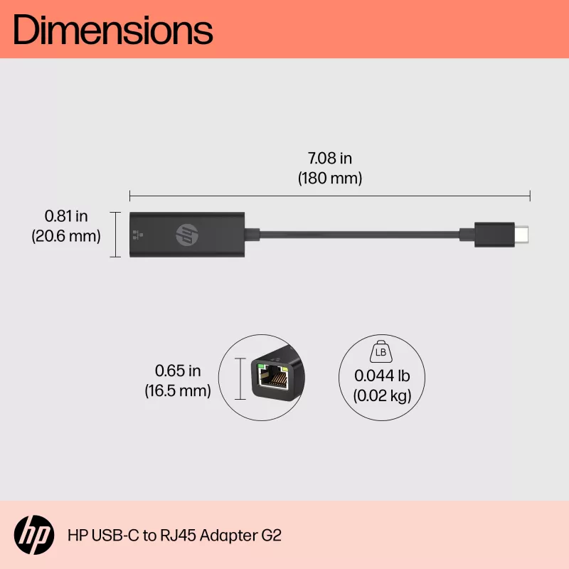 Adapter RJ-45 HP USB-C do RJ45 G2