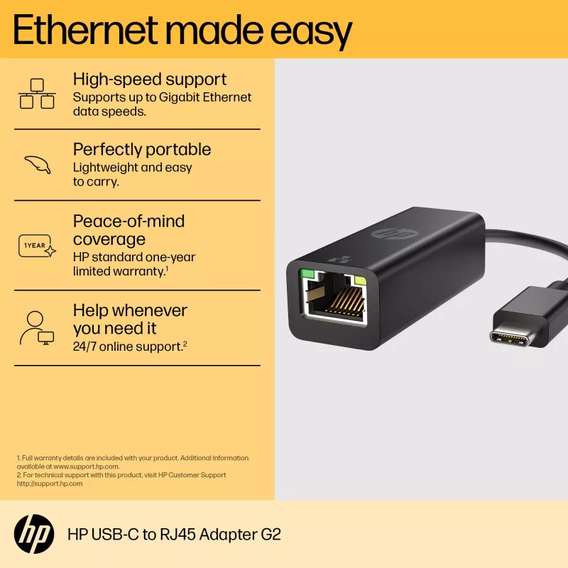 Adapter RJ-45 HP USB-C do RJ45 G2