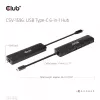 CLUB3D USB Gen1 Type-C, 6-w-1 Hub z HDMI 8K30Hz, 2xUSB Type-A, RJ45 i 2xUSB Type-C, dane i ładowanie PD 100 wat