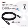 Kabel CLUB3D USB4 Gen2x2 Type-C dwukierunkowy 4K60Hz, dane 20Gbps, PD 240W (48V/5A) EPR M/M 2m
