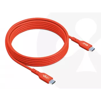 Kabel dwukierunkowy USB-C do USB-C CLUB3D CAC-1573, USB4 Gen 2x2, 2 m, czerwony, PD do 240 W